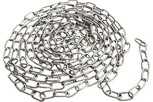 MTDELE 304 Stainless Steel Chain - Length 9.8Ft (3m) Thickness0.08“ (2mm) Metal Small Duty Chain Compatible with for Home Outdoor Camping Hanging Pet Chain