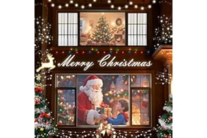 AAJK 80in Rear Projection Screen for Christmas, Portable Window Projector Screen, Holographic Rear Projection Fabric 75"x45" for Christmas Videos with Mounting Kit