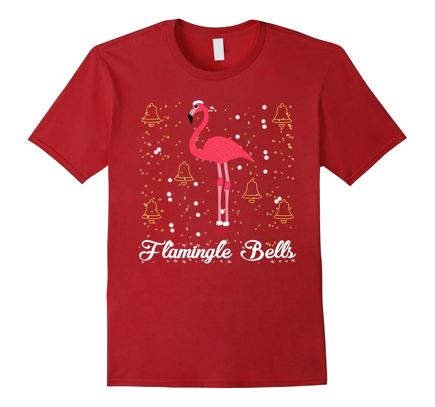 Flamingle Bells T-Shirt Flamingo Christmas Pink Bird Shirt-ANZ