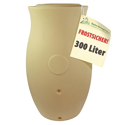 WINTER SONDERPREIS! Regentonne Maja beige-gelb, 300L, die klassische Form und zeitlose Eleganz! Mit Deckel als dekorative PFL