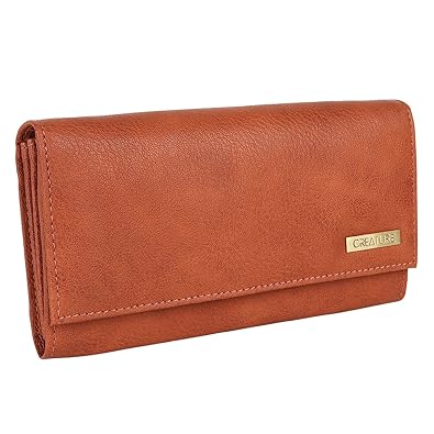 CREATURE Tan Color Stylish Womens Clutch With Multiple Zipper and Card Slots (Color-Tan|| CL-011)
