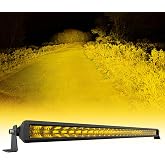 4WDKING Amber LED Light Bar 32 Inch 150W Spot Flood Combo Beam for Trucks | Screwless Design, IP68&IP69K Waterproof, Off Road