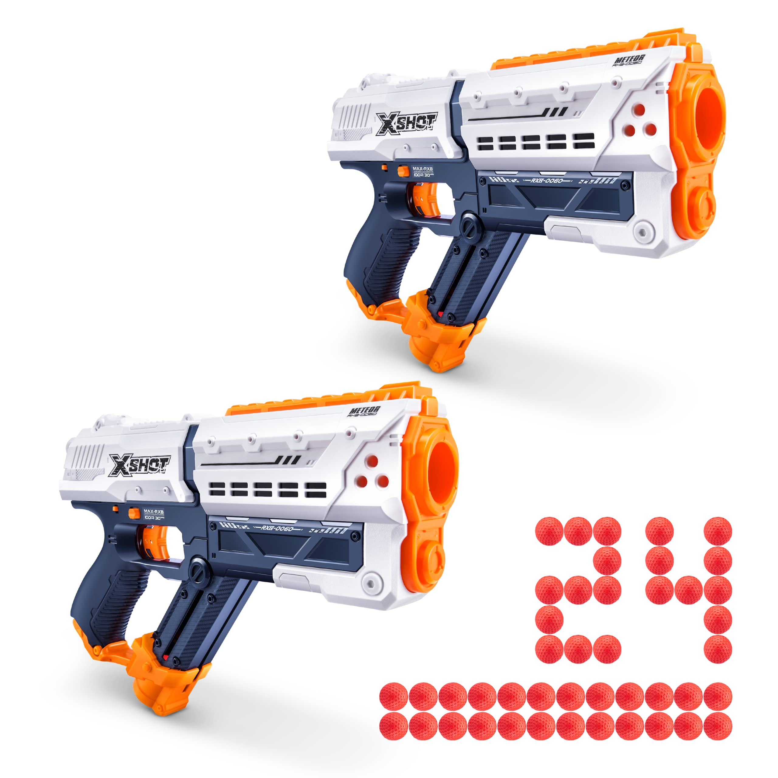 XSHOT Chaos Meteor Round Blaster (2 Pack, 24 Rounds), White Toy Blaster