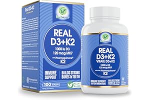 LeafSource Real Vitamin D3 + K2, Made in Canada, 1000IU Plant Based D3 and 120mcg K2 (MK7), Supports Healthy Immune Function,