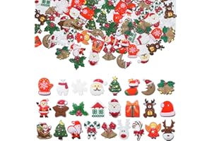 HADDIY Christmas Resin Charms for Crafts,100 Pcs Flatback Slime Charm Beads Miniature Ornaments for Christmas Embellishments,Craft Supplies and Mini Christmas Decorations