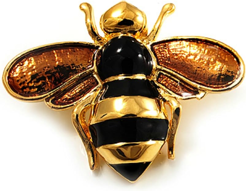 Or Broche Abeille émaillé Amazon.fr Bijoux