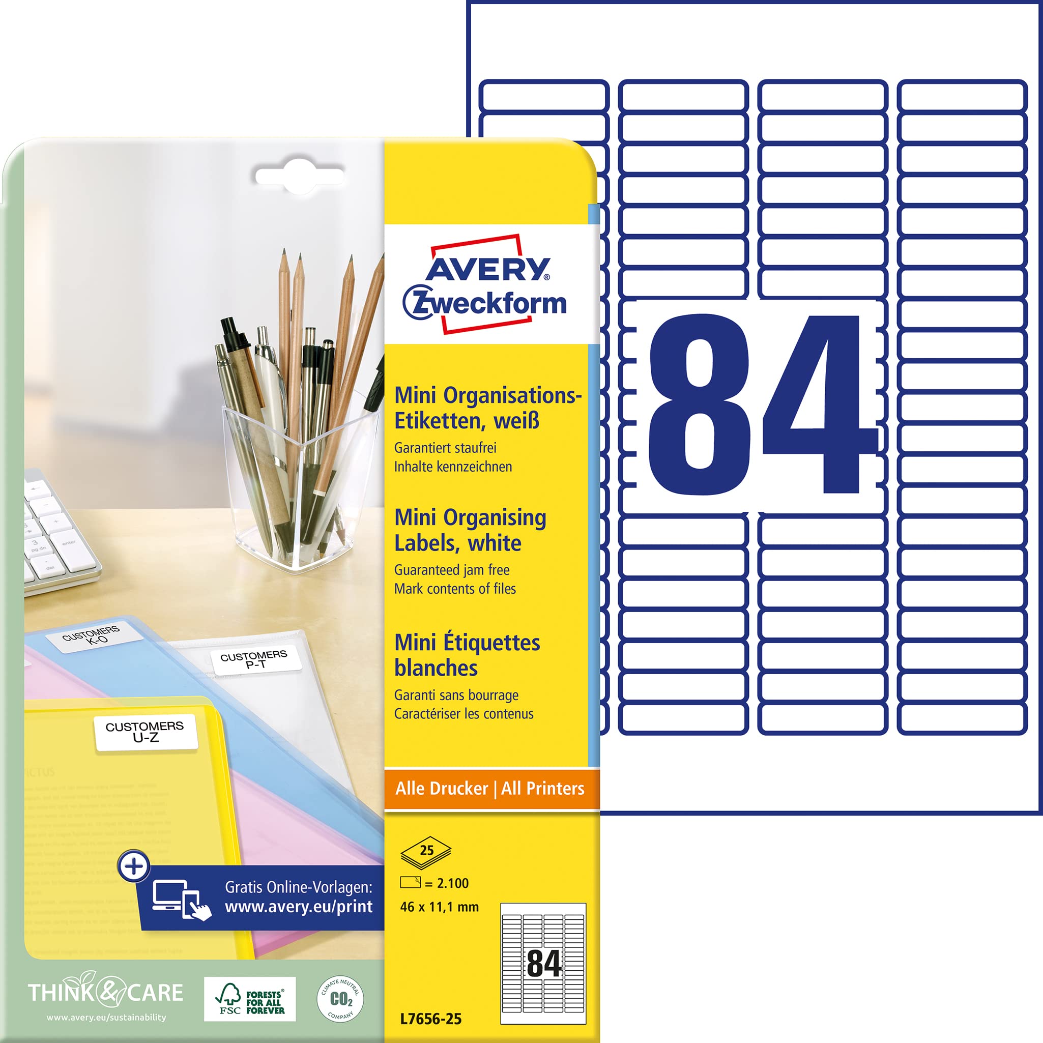Avery Zweckform Mini Labels 46x11.1 mm White