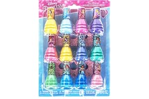 Townley Girl Disney Princess Non-Toxic Water Based Peel Off Quick Dry Nail Polish with Nail Separators Gift Kit Set for Kids Girls 14 Pc Set Perfect for Parties, Sleepovers and Makeovers