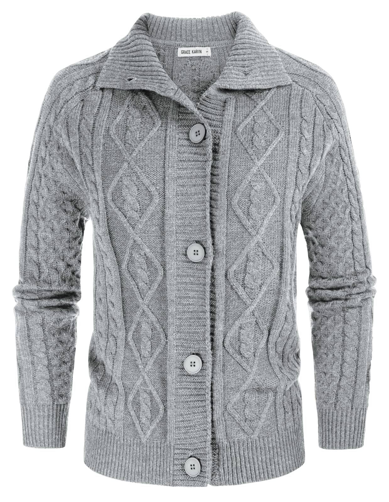 GRACE KARIN Button Down Oersized Cable Knit