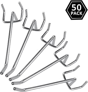 Belle Vous Ganchos para Tableros Perforados (Pack de 50) - 100mm Gancho