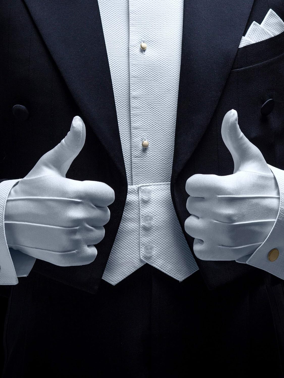12 Pairs Uniform Gloves Spandex White Dress Gloves for Parade Formal Guard Costume: Clothing