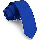 GUSLESON 2.4" (6cm) Solid Color Slim Tie Skinny Necktie for Men