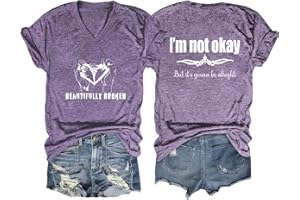 GAQEUWR Im Not Okay O-Neck Shirt, I'm Not Okay T-Shirt, Beautifully Broken Tour Shirt, Summer Short Sleeve T Shirt