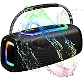 Bluetooth Speaker 6000mAh, 36H Playtime BT5.4 Portable Wireless Speaker with 24W Loud Stereo Sound, IP6 Waterproof, Portable Speaker with RGB Multi-Color Rhythm Lights for Outdoor/Home/Party as Gift