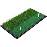 SkyLife Golf Practice Mat with Heavy Rubber Base for Driving Hitting Chipping Putting, Realistic Fairway & Rough Turf, Rubber Tee Holder & 2 3/4’’ Plastic Tees Included