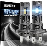 BEAMTECH H7 Light Bulbs, No Adapter Needed, 500% Brighter Fog Light, 2PCS | Canbus Ready, 1:1 Mini Size, Built-in Cooling Fan, Plug and Play
