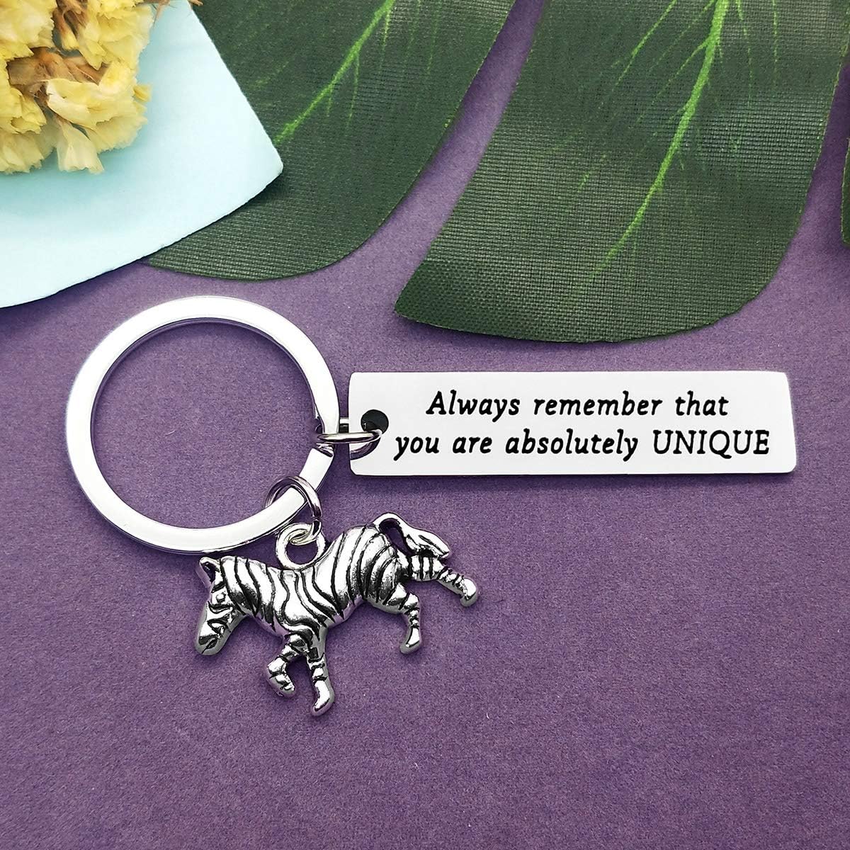 Vadaka Inspirational Keyring Encouragement Gift for Zebra Lover Gift Always Remember That You are Keychain Keyring Graduation Anniversary Christmas Birthday Present for Women Men Friend - Image 5