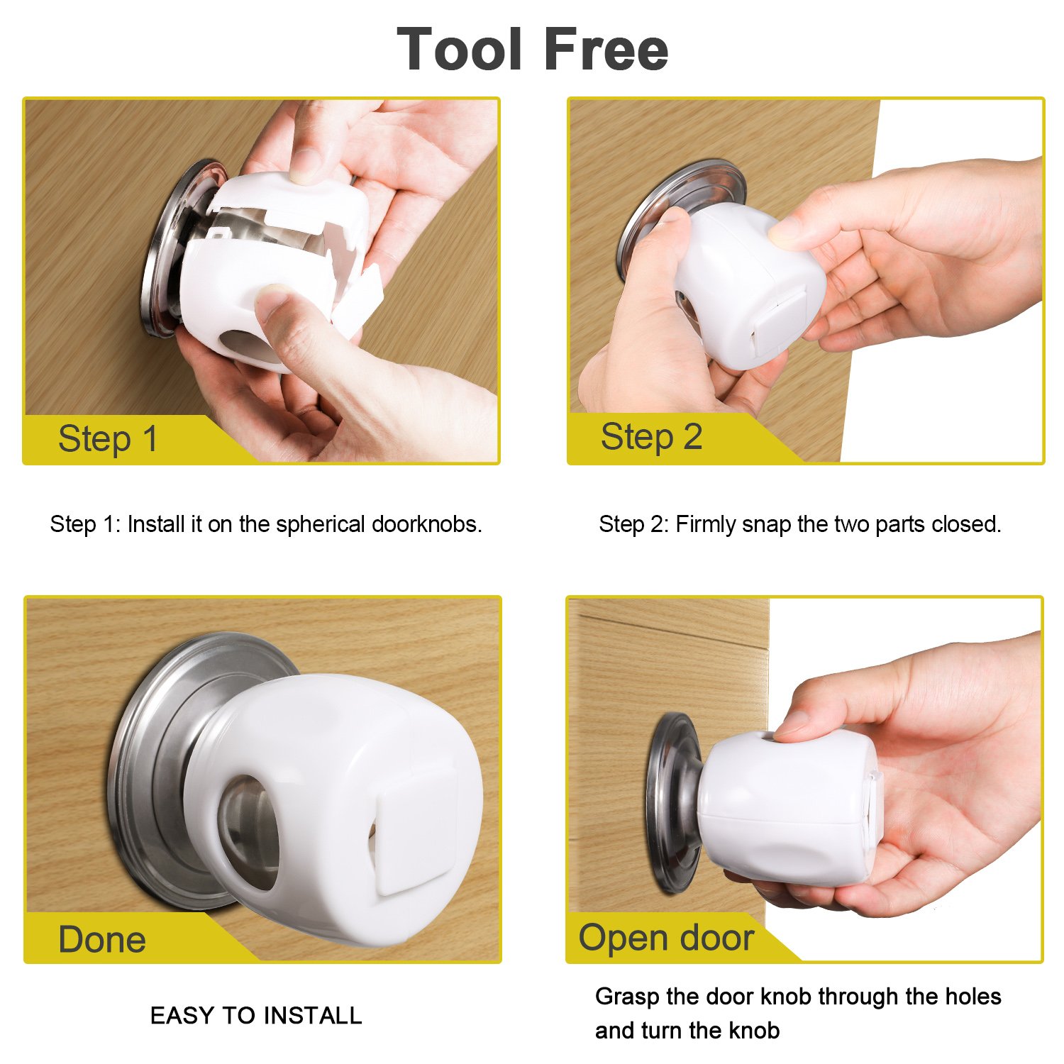 Mua Door Knob Safety Cover for Kids, Child Proof Door Knob Covers, Baby Safety Doorknob Handle