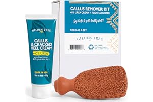 Gilden Tree Foot Callus Remover Kit - 40% Urea Cream & Handmade Terra-Cotta Pumice Stone for Feet - Callus Remover for Feet with Shea Butter & Aloe Vera - Cracked Heel Treatment & Moisturizer