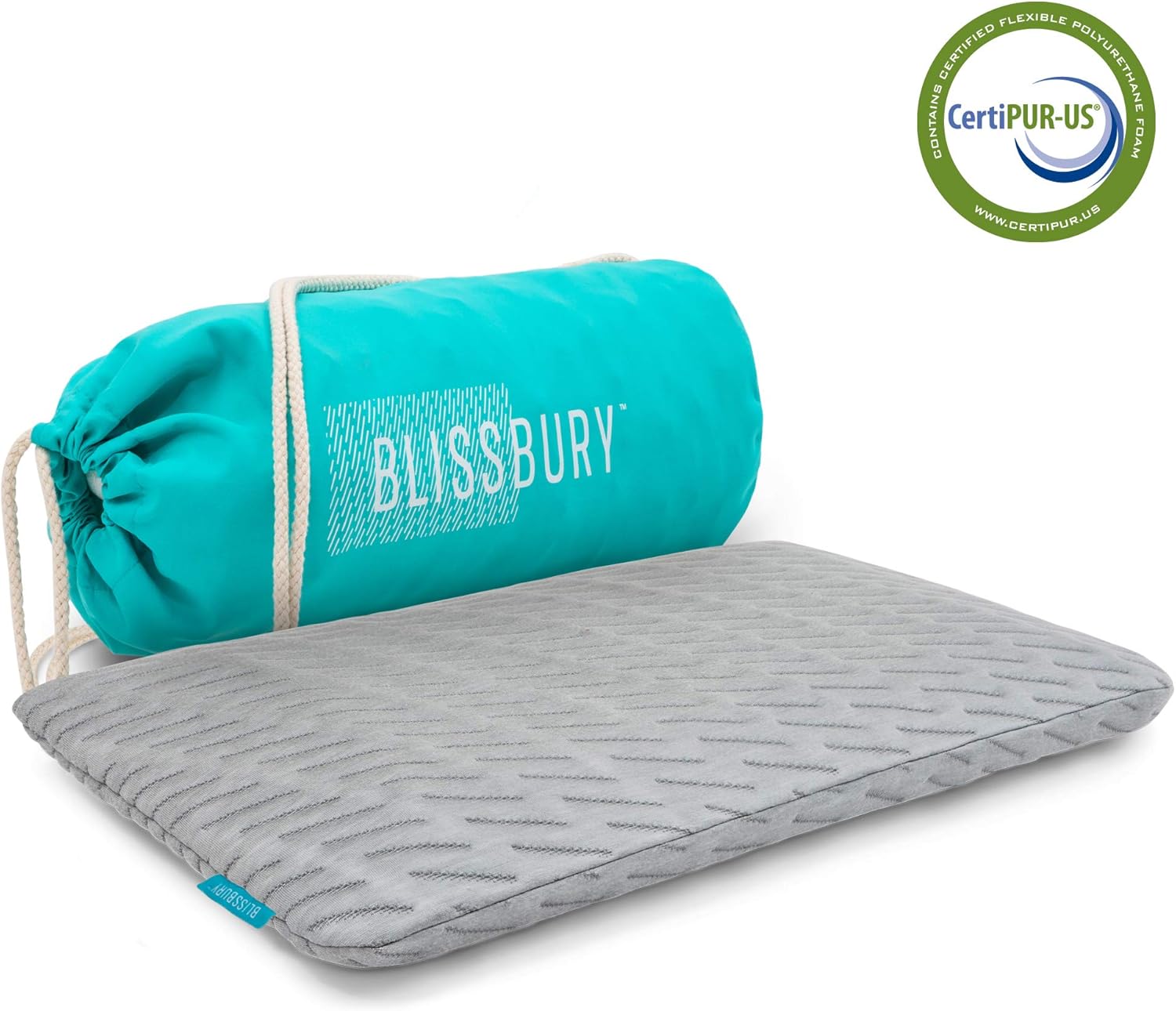 BLISSBURY Thin 2.6" Stomach Sleeping Memory Foam Pillow. Slim, Flat, Cooling Sleep for Belly or Back with Soft Bamboo Washable Cover, Neck and Head Support for Men and Women Bedding Accessories: Home & Kitchen