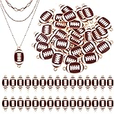 30 PCS Football Charms for Crafts Sports Charm for Jewelry Making, Necklace, Bracelets, Earrings, DIY Crafts, Keychain (Olive Brown)