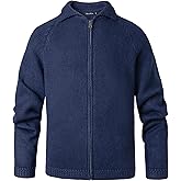 Beryielite Men's High Collar Cardigan Knitted Full Zip Sweater Long Sleeve Casual Sweatshirt
