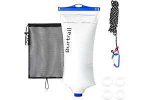 Burtrail Water Bag 2L Compatible with Sawyer Squeeze Mini Water Filter, Foldable Squeeze Bag for Survival Water Filter Straw, Wide Mouth and 28mm Narrow Mouth Water Container