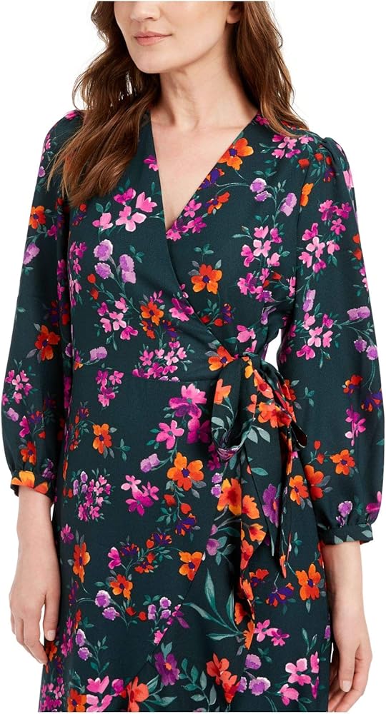 Buy > calvin klein green wrap dress > in stock