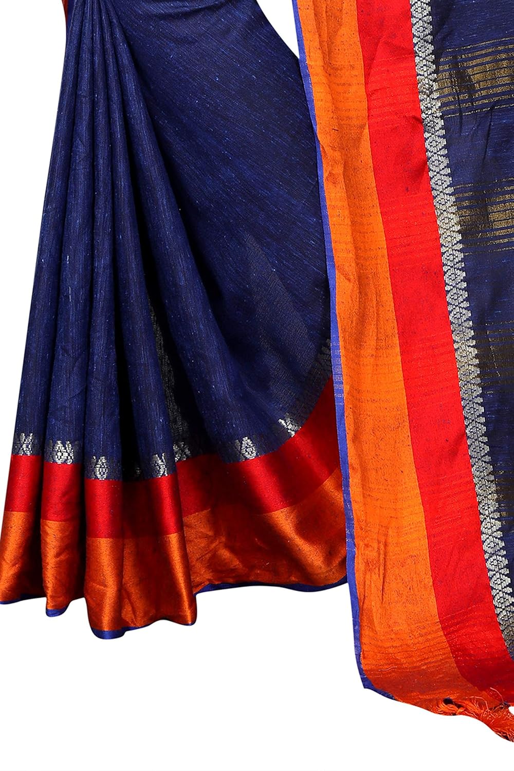 perfectblue women's linen saree with blouse piece (linensatin)