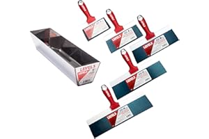 Taping Knife Set, Blue Steel - LEVEL5 | Pro-Grade | Sheetrock Gyprock Drywall Plasterboard | 5-605