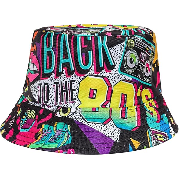 Sintege 3 Pcs 80s 90s Bucket Hats Vintage Print Bucket Hat Retro
