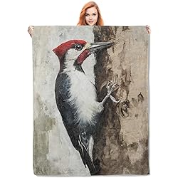 VANZEV Red-Headed Woodpecker Blanket, Vintage Bird