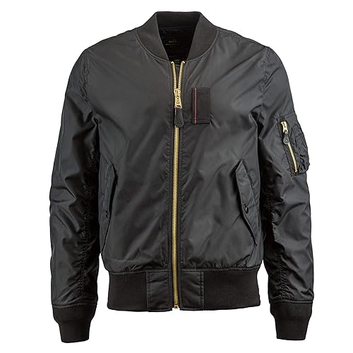 Alpha Industries Men's MA-1 Skymaster Flight Jacket (XS, Black) in