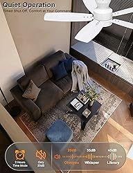 Ohniyou Ceiling Fans with Lights, 42'' Low Profile