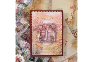 Sgbvzbd Flower and Butterfly Theme Stickers Scrapbooking Supplies for Junk Journal, 54 Sheets Washi Stickers - Vintage Journa