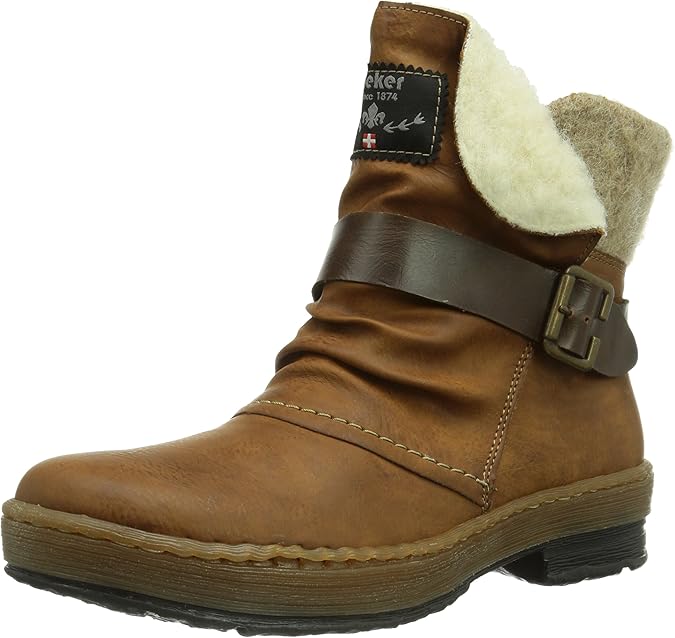 Amazon.com | Rieker Womens L. Zipper Boots Brown Size 42 M EU | Boots