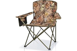 Oversized Camping Chairs,Padded Folding Chair with Arms,Hunting Chair for Adults w/Cup Holder & Carrying Bag,Portable for Fis