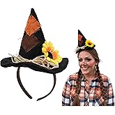 Nicky Bigs Novelties Unisex Adults Mini Scarecrow Hat On Headband Flower Halloween Costume Accessory