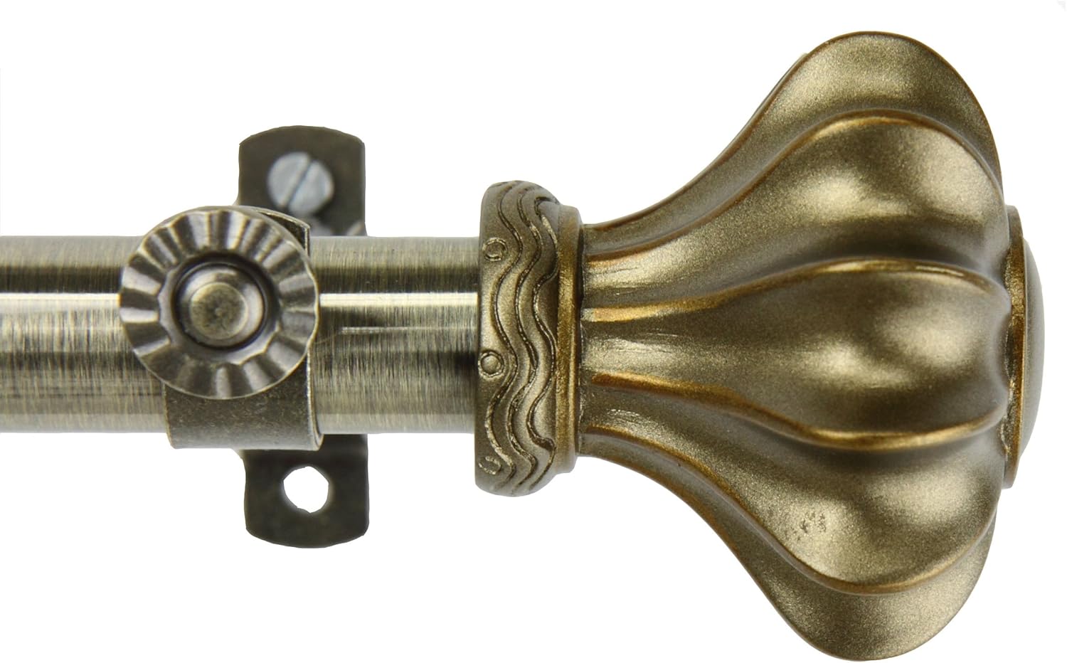 Rod Desyne Flair Window Set Curtain Rod, 66"-120", Antique Brass: Home & Kitchen