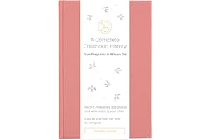 Promptly Journals, A Complete Childhood History: From Pregnancy to 18 Years Old (Dusty Rose, Pink, Linen) | Baby Book and Pregnancy Journal | Baby Memory Book