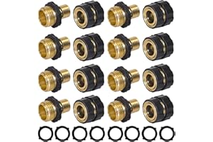 Hourleey Garden Hose Quick Connect, 3/4 Inch Male and Female Garden Hose Fitting Quick Connector (8 Sets)