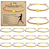 Ecation Sports Charm Bracelets Bulk with Inspirational Card for Sports Party Favor Team Player Gifts