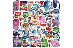 WANVAE 50pcs Inside Out Stickers for Kids Water Bottle, Cute Cartoon Movie Waterproof Vinyl Decal for Teen Girl Laptop,Skateboard,Computer,Phone,Luggage,Bike,Cute Girl Stickers (Inside Out)