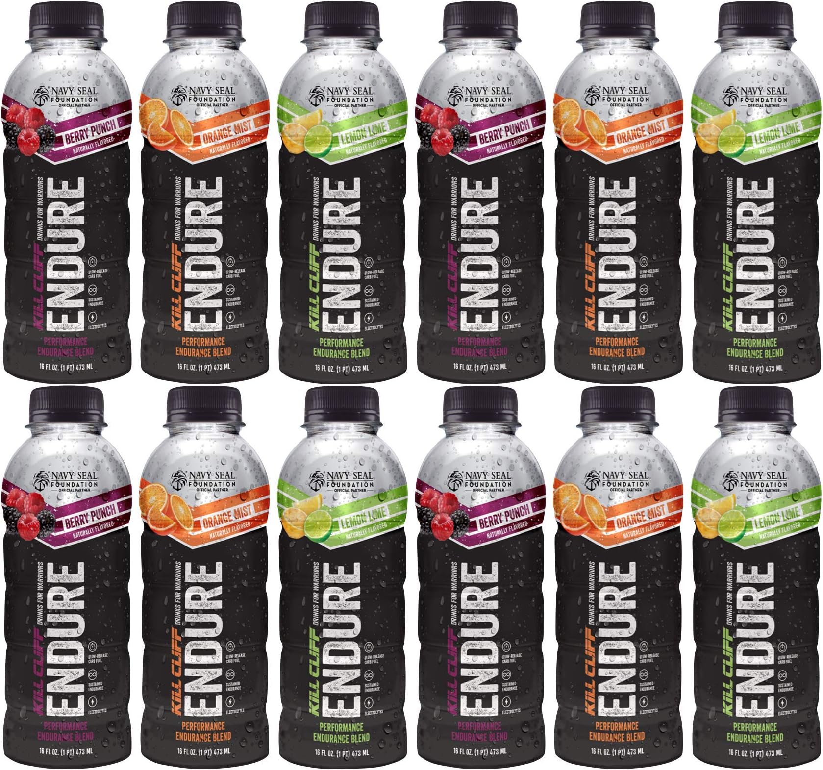 Endure 12/16oz - Berry Punch(4) Lemon Lime(4) Orange Mist(4)