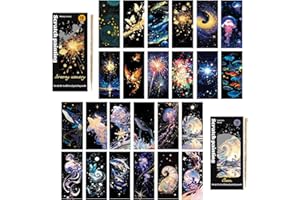 TOULIDEIFARIA Animal Scratch Off Bookmarks - 24 Pack Rainbow Magic Reveal Bookmark Set for Readers. 6 x 2.7inch DIY Art Craft Kit, Unique Gifts for Kids, Book Lovers, Students. Fun Party Favor, Calming Activity