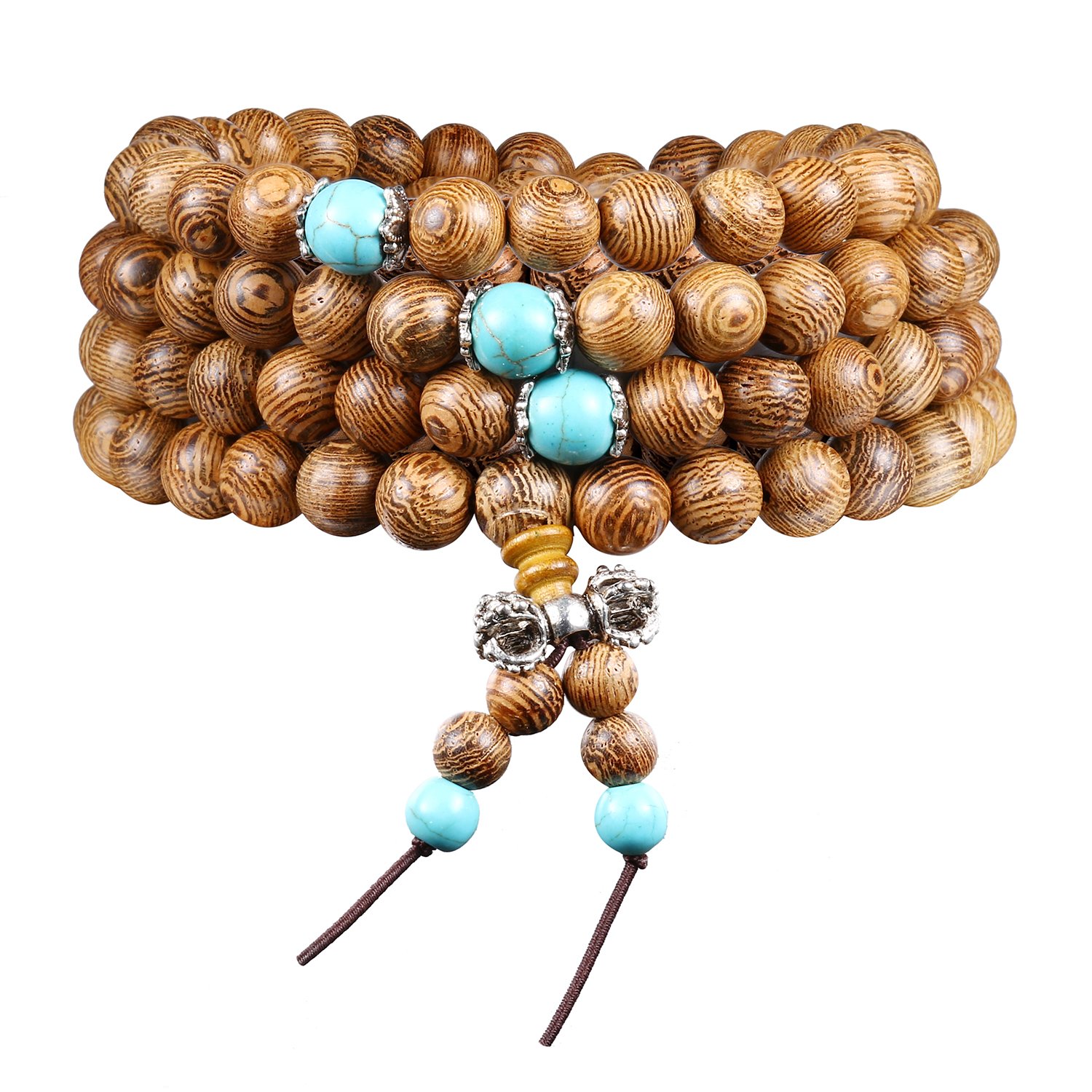 Mayting 108 Beads Bracelet Tibetan Buddhist Buddha Meditation Natural Wood Mala Prayer Bead Necklace