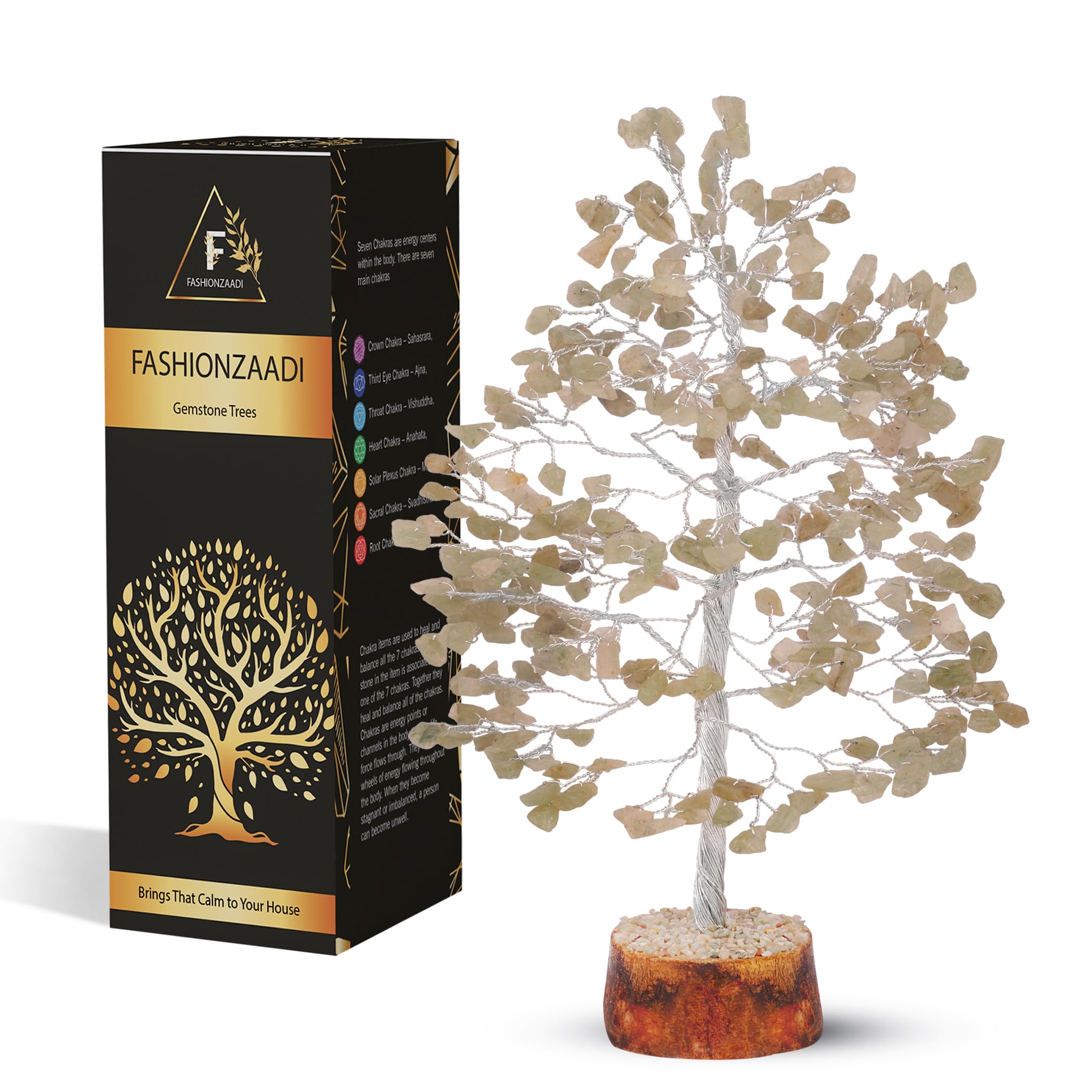 Green Jade Tree - Crystal Jade Decor - Feng Shui Bonsai Tree - Quartz Crystal Tree - Healing Gifts - Housewarming Gifts New Home - Spritiual Room Décor Gifts for Women -House Gift - Room Decoration