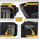 Retekess V117 Portable Radio AM FM SW 3-Band Earphone Jack Large Dial Black view 7