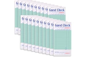 Alitte Guest Check Books for Servers Order Book 20 Pack Restaurant Server Notepads with Serial Numbers, Menu Labels Waitress Booklet for Diner, Cafe, Food Truck, Catering Business Delivery - 50 Sheets