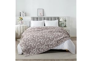 Caressma Pink Mist Bedding Coverlet Queen Size (90” x 90”), Boho Design with Softness 3D Decorative Jacquard Weaved Quilt, Farmhouse Floral Bedspread for Bedding